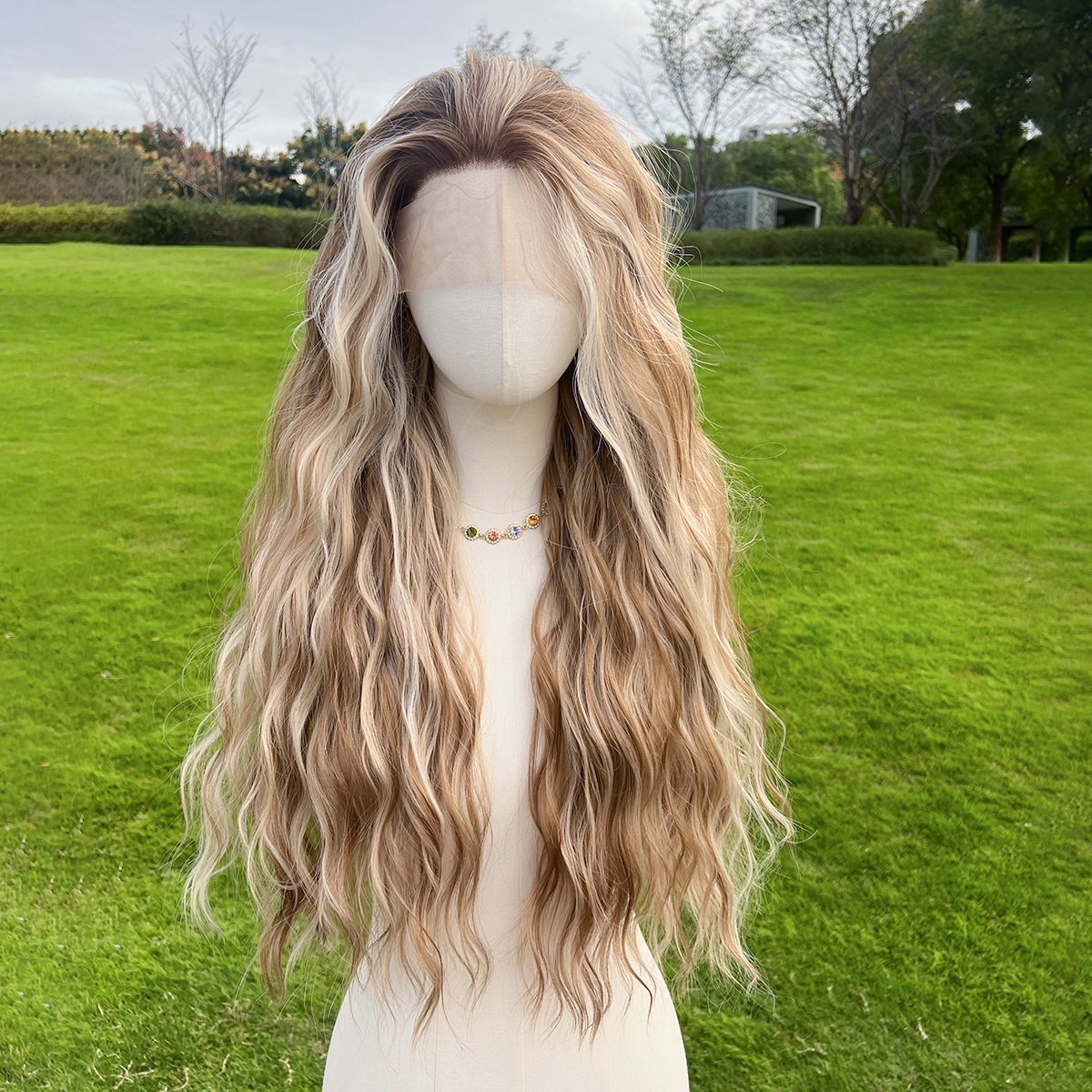 SMILCO/26Inch 13×4 Lace Front Highlight Brown&Blonde/Synthetic Hair/SM9208