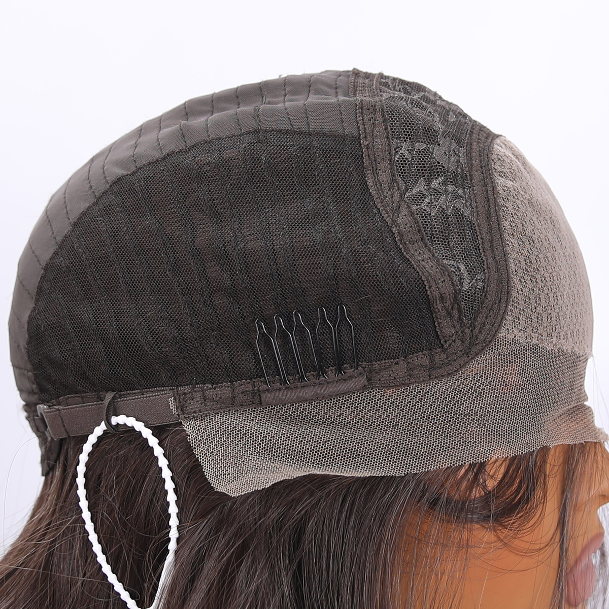 SMILCO/24Inch Deep Brown Luxe 13*6 Lace Front Pre Cut Low Density Long Curly Synthetic Wig/SM9906