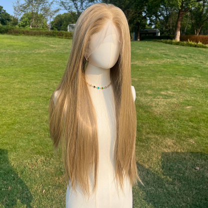 SMILCO/32Inch Blonde Full Lace Long Straight Synthetic Wig/SM9831