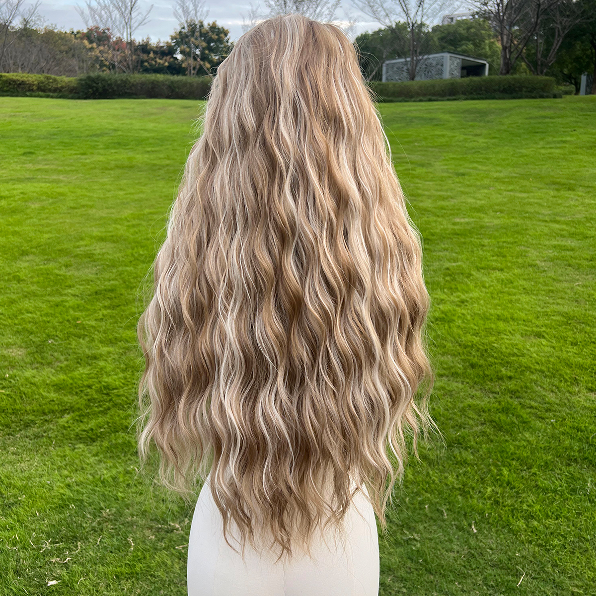 SMILCO/26Inch 13×4 Lace Front Highlight Brown&Blonde/Synthetic Hair/SM9208