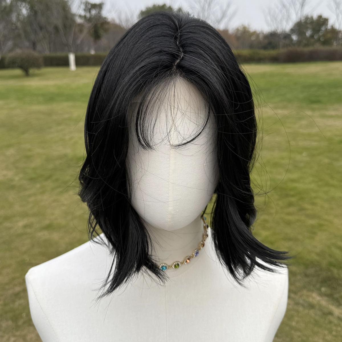 SMILCO/8Inch  Hybird Lace Front Short Straight Synthetic Wig/SM1684