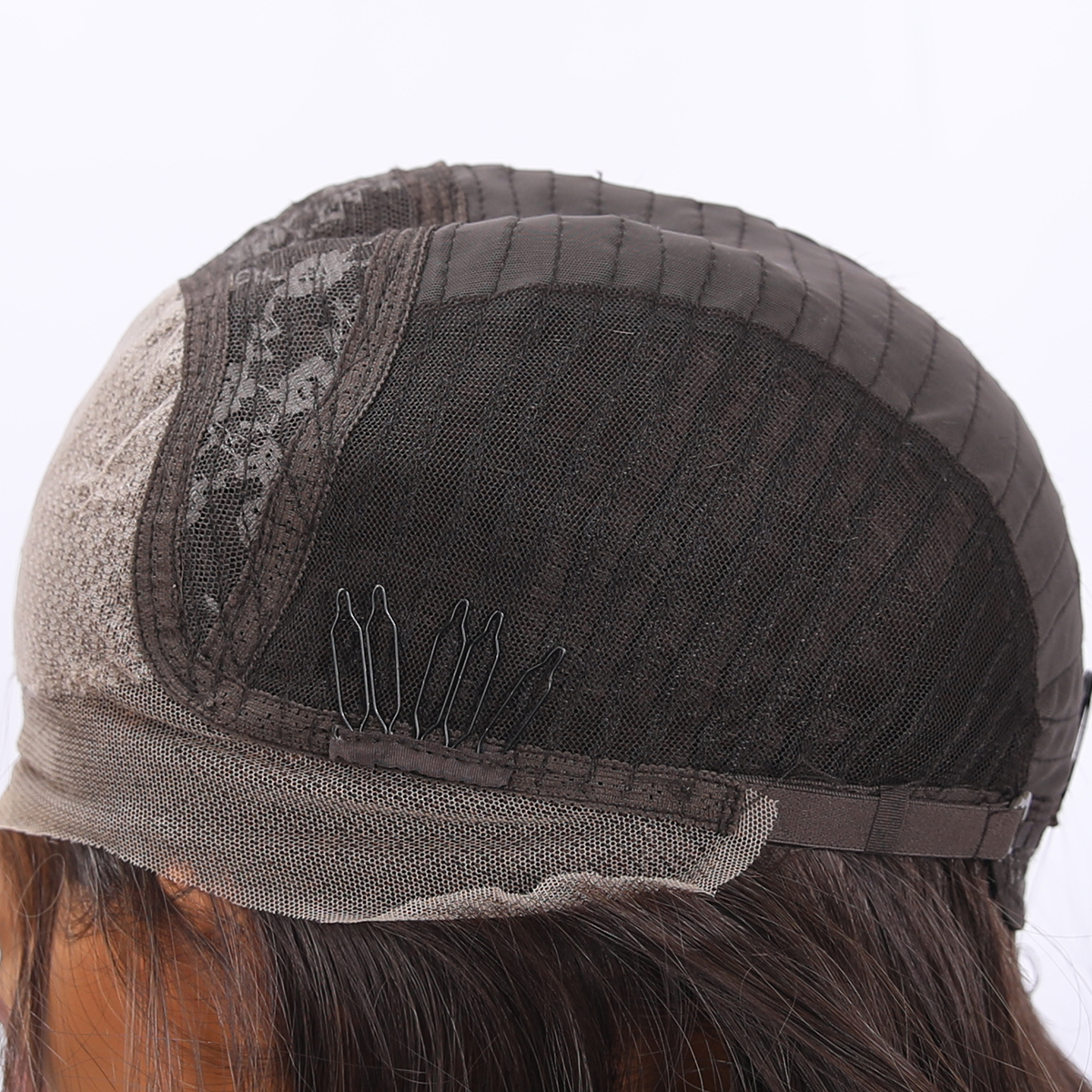 SMILCO/24Inch Deep Brown Luxe 13*6 Lace Front Pre Cut Low Density Long Curly Synthetic Wig/SM9906