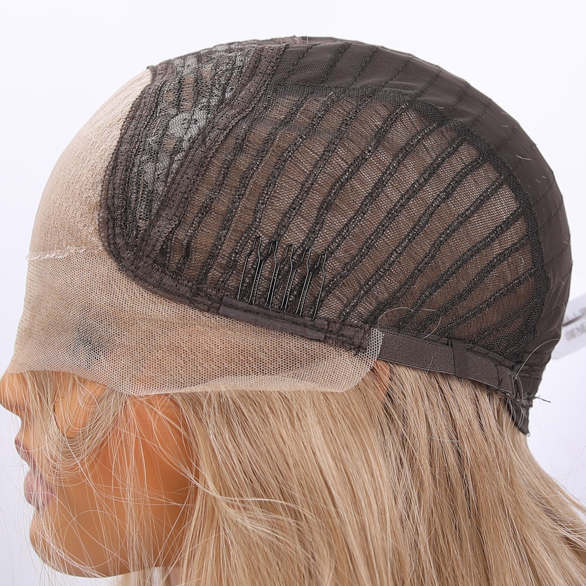 SMILCO/26Inch Luxury Blonde Low Density/Pre-Cut/13*6 Lace Front Free Part Futura Layer Cutted Long Curly With Bangs/Glueless/Natural Hairline/ Synthetic Lace Front Wig/SM9912