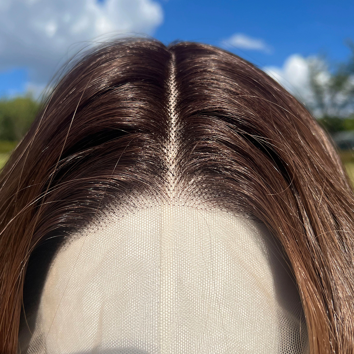 SMILCO/26Inch Ombre Deep-Light Brown T-Part Lace Front Synthetic Wig/SM9061