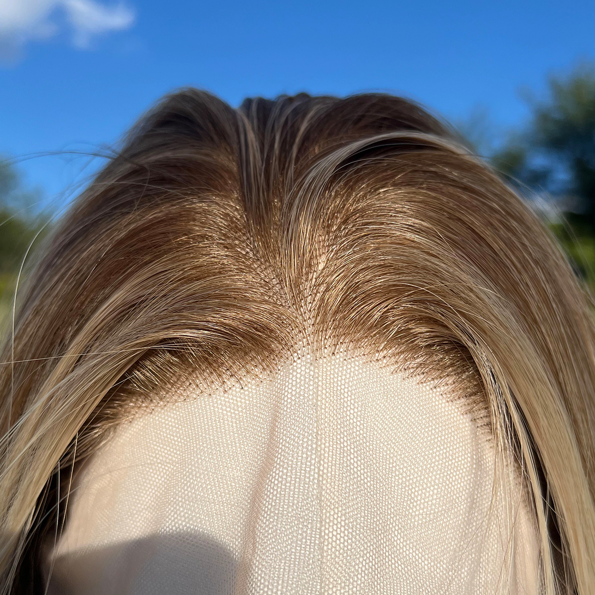 SMILCO/32Inch Ombre Brown Ash Blonde Long Straight Lace Front Synthetic Wig/SM9227/SM9227B