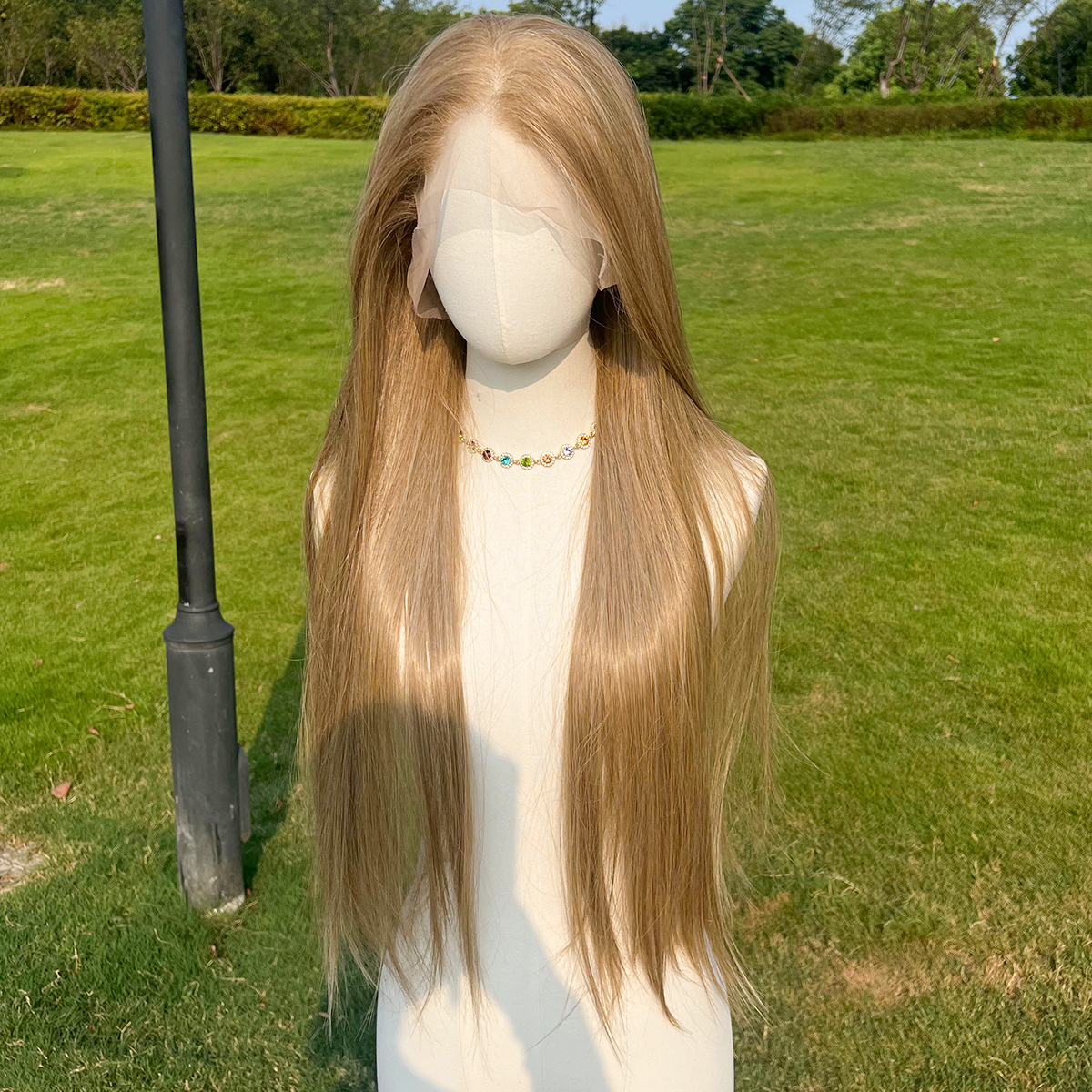 SMILCO/32Inch Blonde Full Lace Long Straight Synthetic Wig/SM9831
