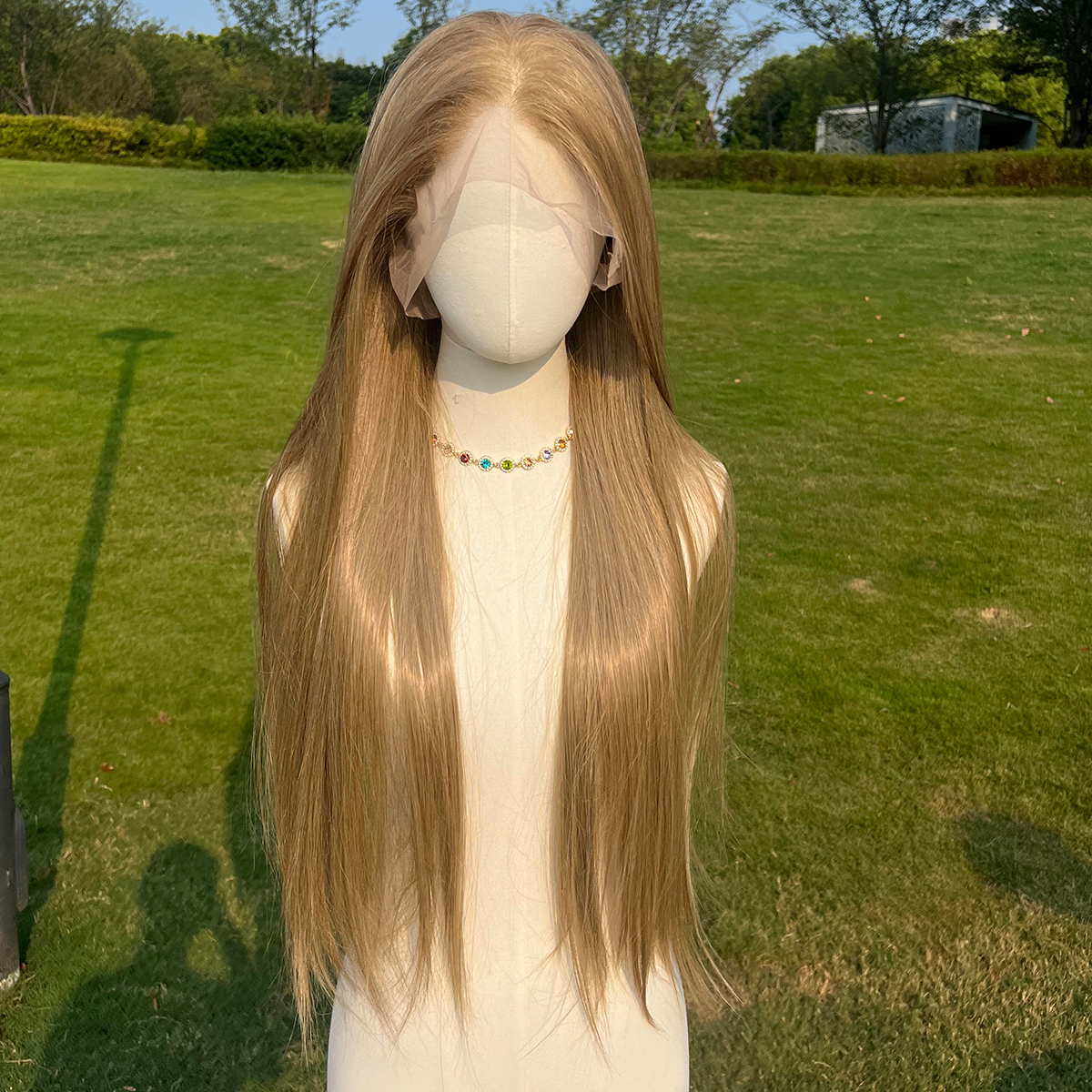 SMILCO/32Inch Blonde Full Lace Long Straight Synthetic Wig/SM9831
