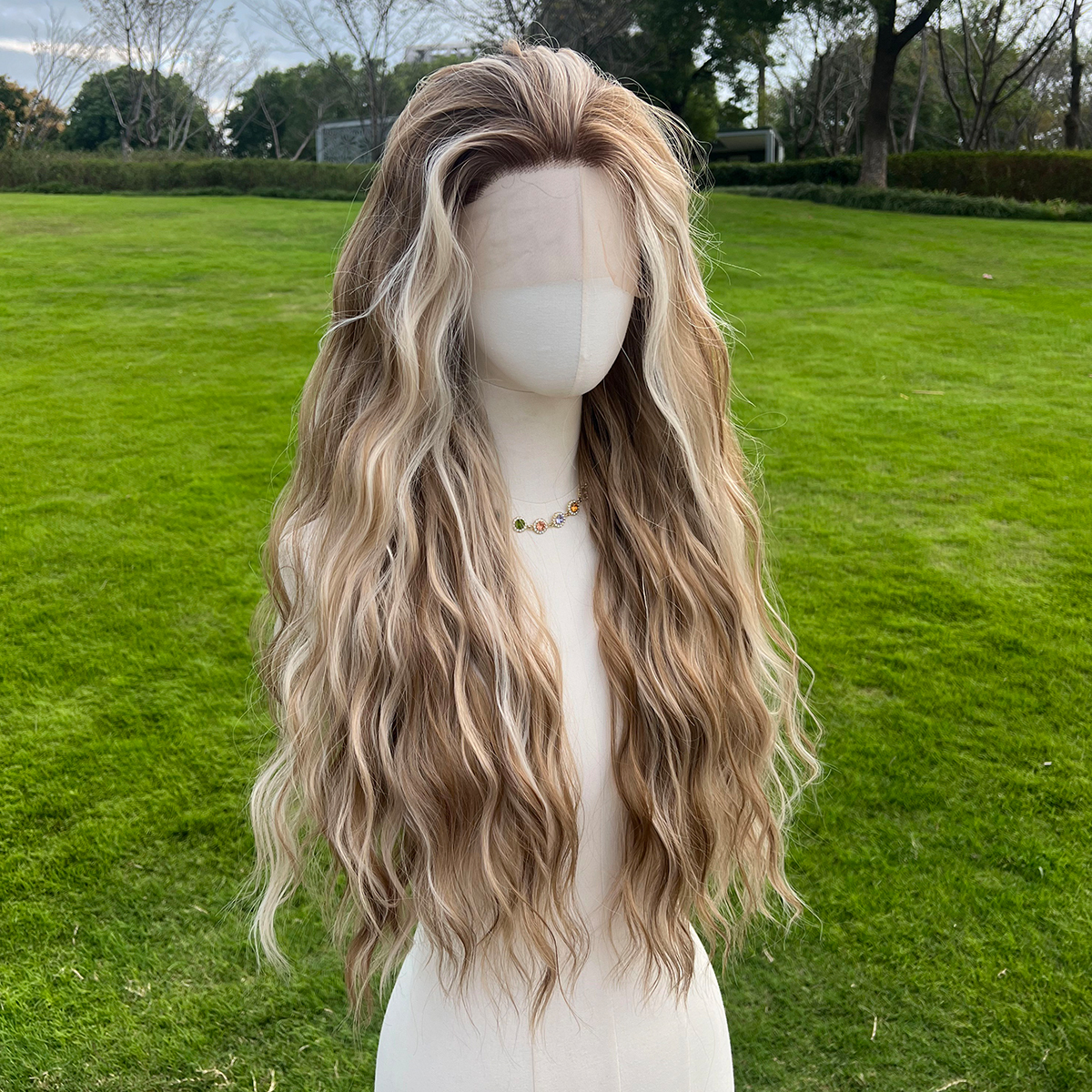 SMILCO/26Inch 13×4 Lace Front Highlight Brown&Blonde/Synthetic Hair/SM9208