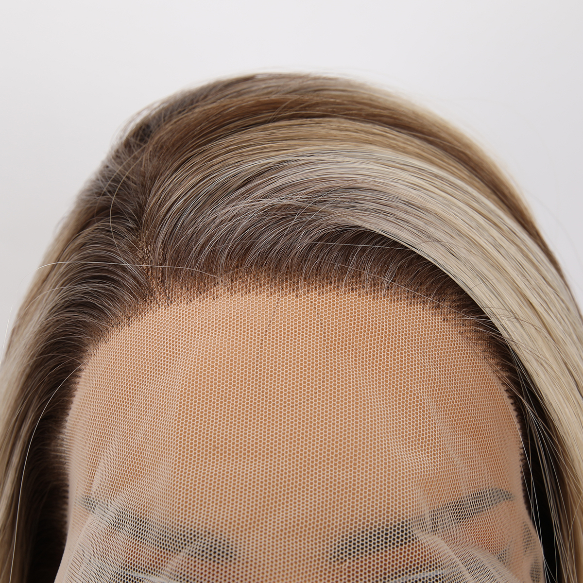 SMILCO/26Inch Highlight Brown With Blonde 13*6 Free Part Lace Front Long Straight Synthetic Wig/SM9123B