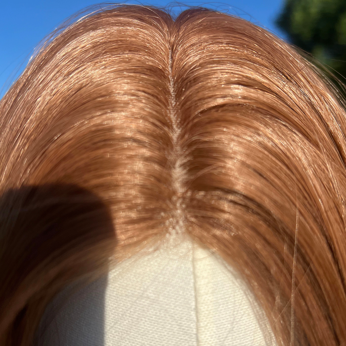 SMILCO/22Inch Copper Hybird Lace Front 1.5*6 Wolf Cut Medium Straight Synthetic Wig/SM019