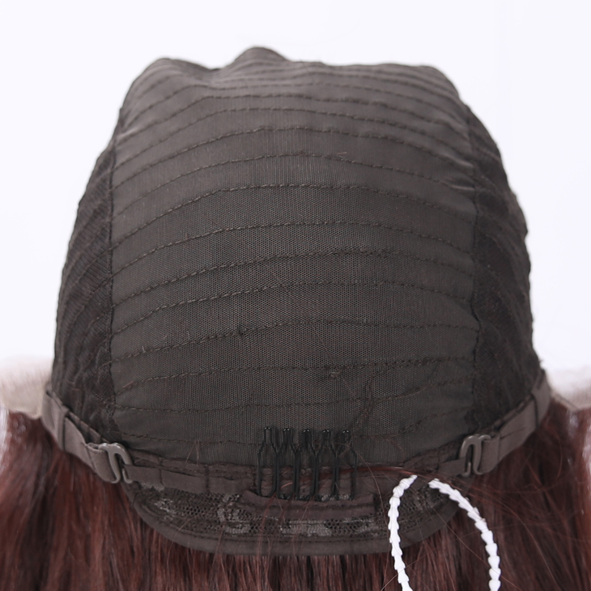 SMILCO/24Inch Luxury Caramel Brown Low Density/Pre-Cut/13*6 Lace Front Free Part Futura Layer Cutted Medium Curly With Bangs/Glueless/Natural Hairline/ Synthetic Lace Front Wig/SM9913