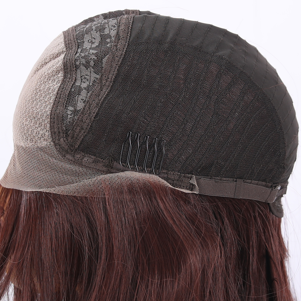 SMILCO/24Inch Luxury Caramel Brown Low Density/Pre-Cut/13*6 Lace Front Free Part Futura Layer Cutted Medium Curly With Bangs/Glueless/Natural Hairline/ Synthetic Lace Front Wig/SM9913