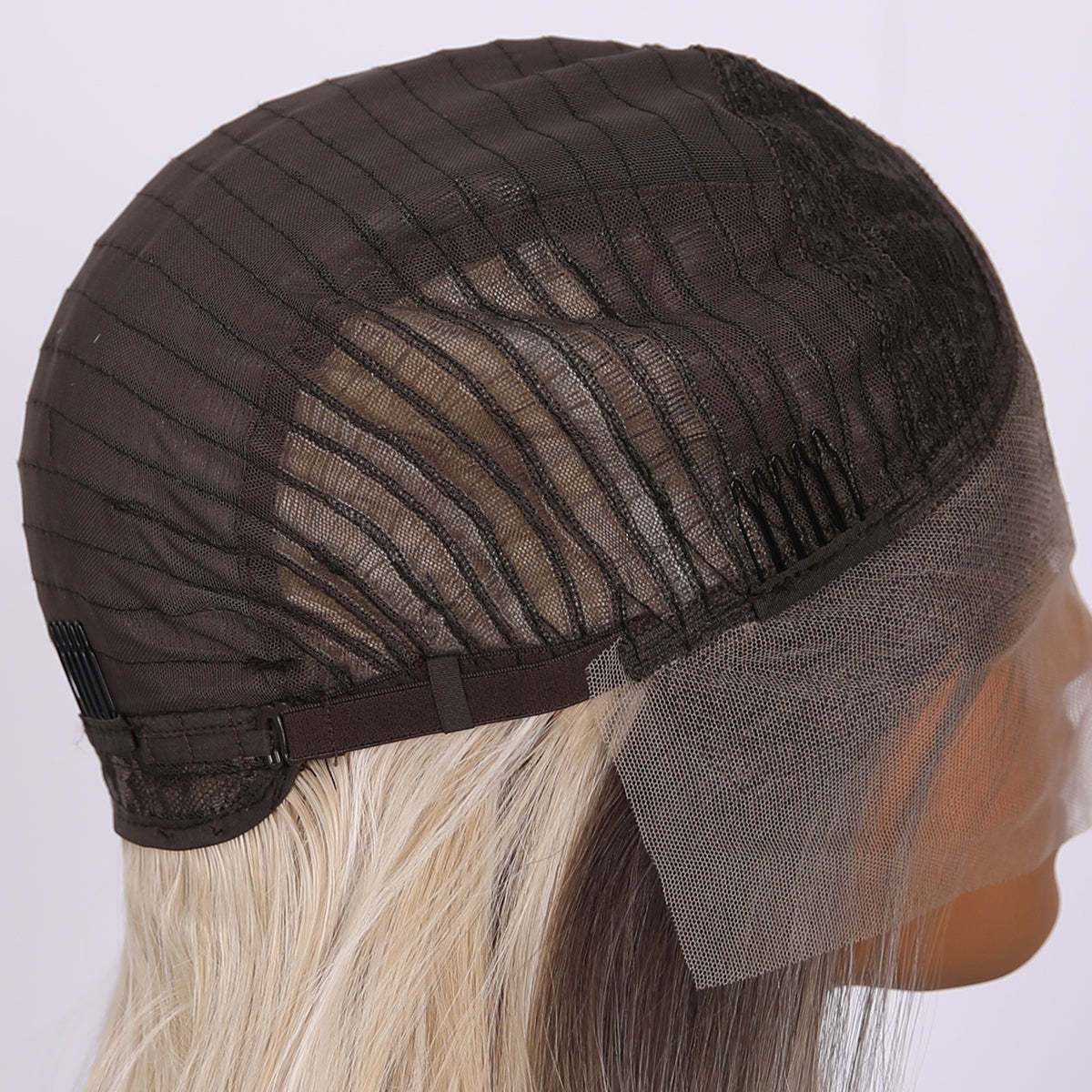 SMILCO/22Inch Ombre Brown Ash Blonde 13*4 Free Part Medium Synthetic Wig/SM9871