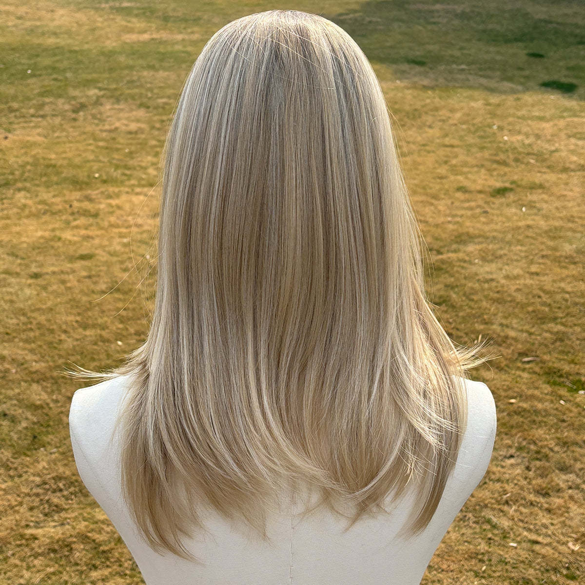 SMILCO/22Inch Ombre Brown Ash Blonde 13*4 Free Part Medium Synthetic Wig/SM9871