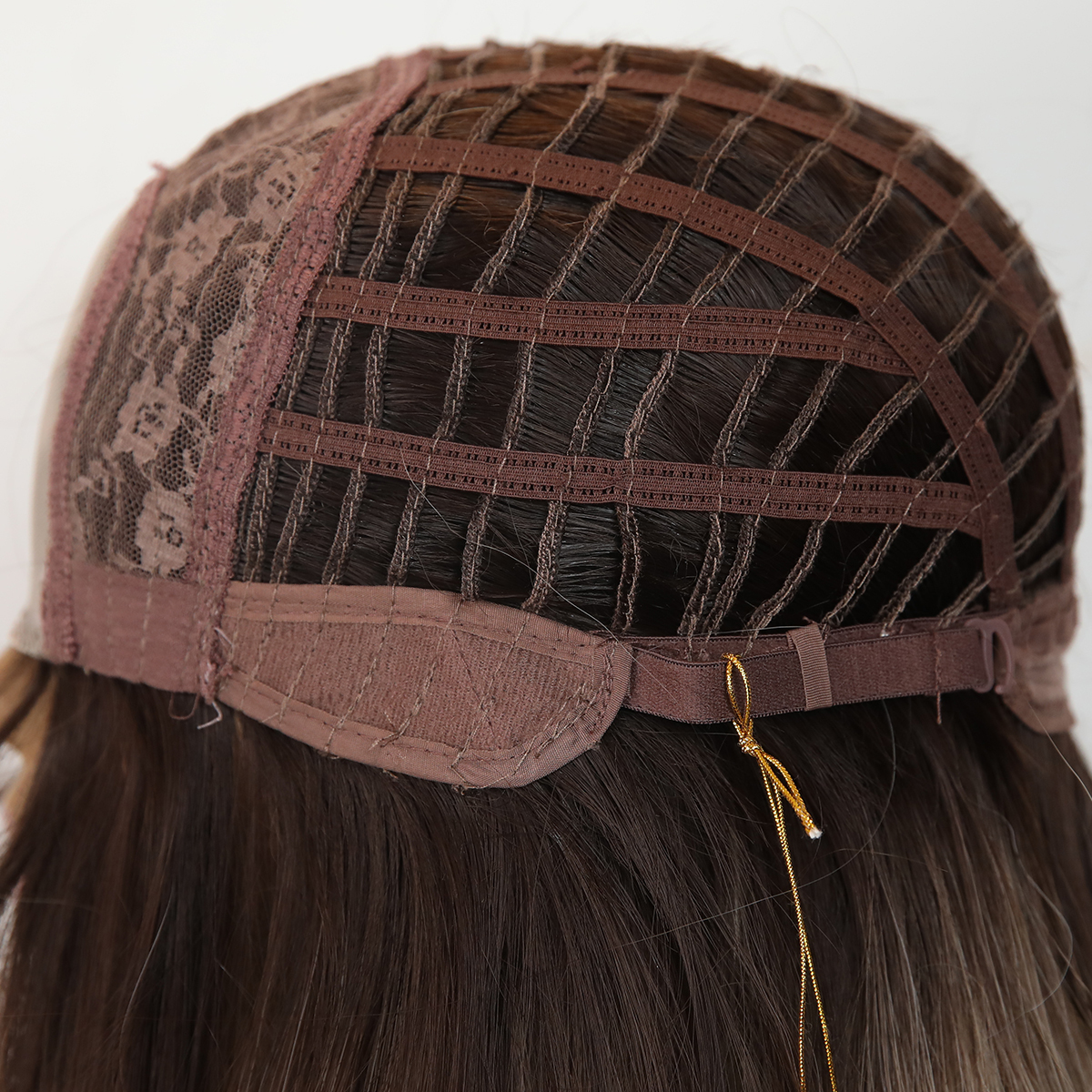 SMILCO/26Inch Ombre Brown Ash Blonde Hybird 1.5*6 Lace Front Long Wave Synthetic Wig/SM179-5