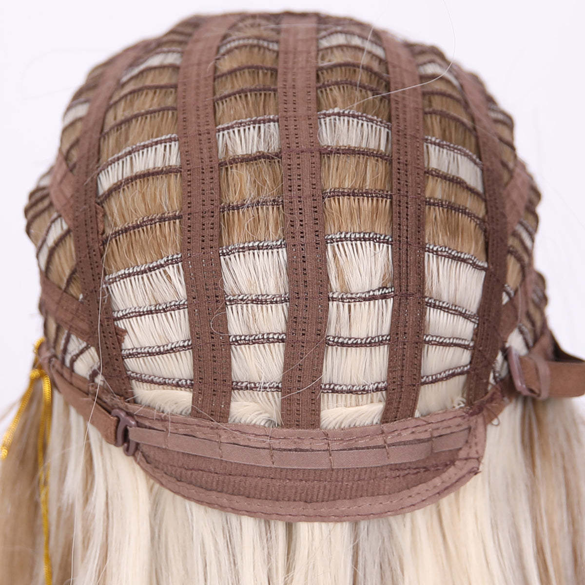 SMILCO/22Inch Small Lace Ombre And Highlight Brown WithBlonde Synthetic Wig/SM1686