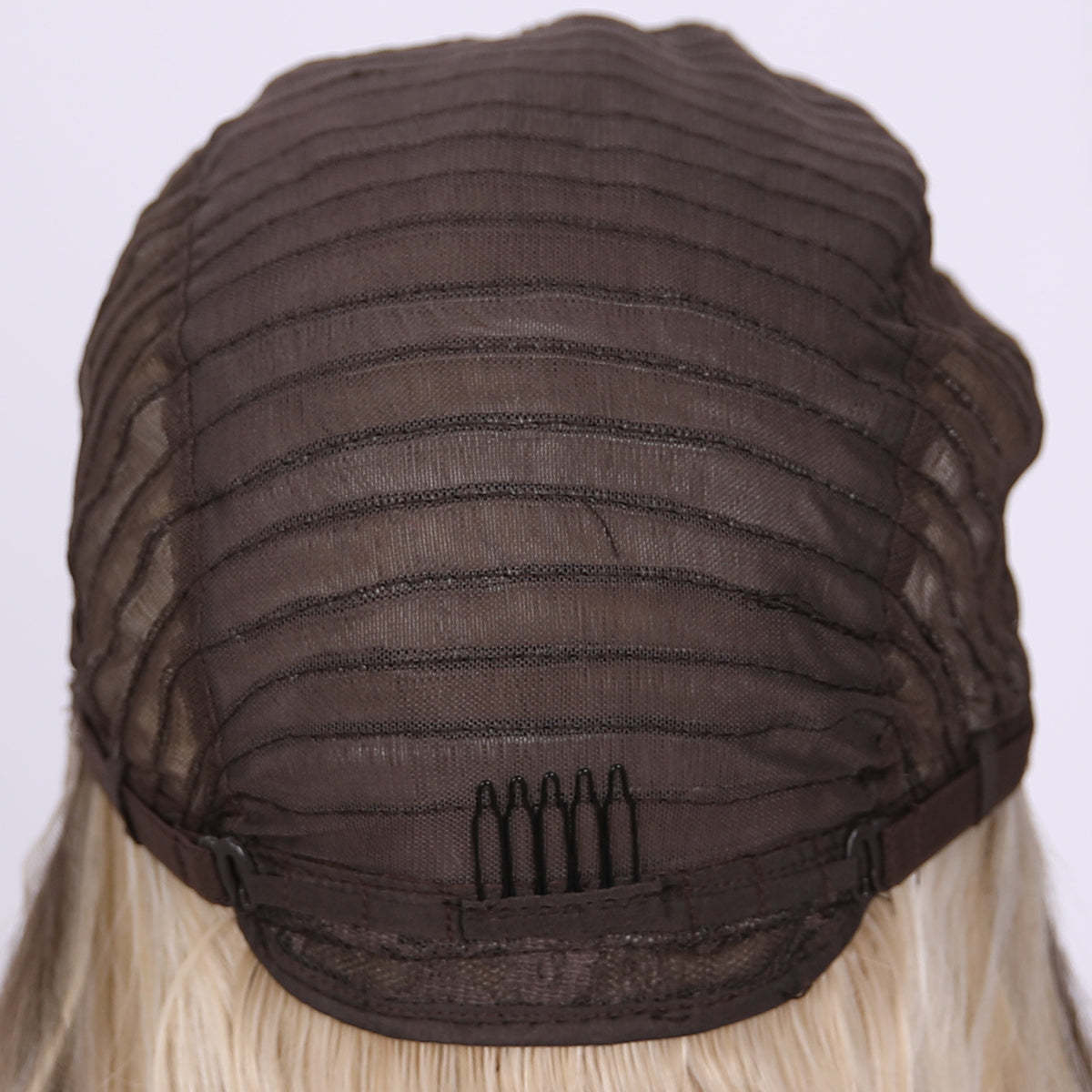 SMILCO/22Inch Ombre Brown Ash Blonde 13*4 Free Part Medium Synthetic Wig/SM9871