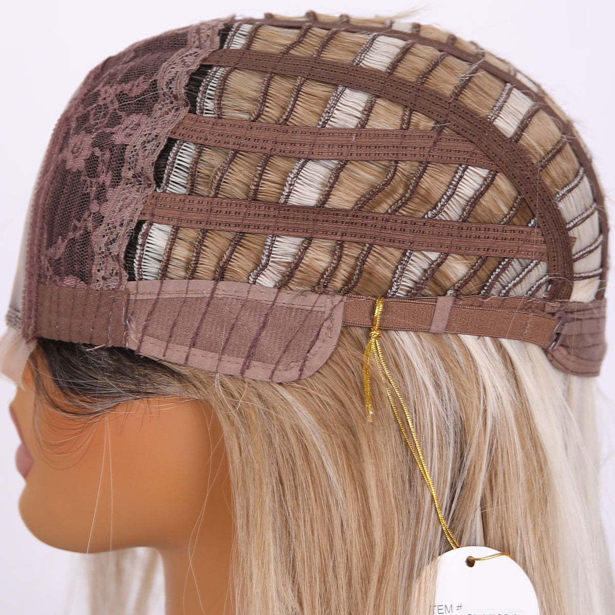 SMILCO/22Inch Small Lace Ombre And Highlight Brown WithBlonde Synthetic Wig/SM1686