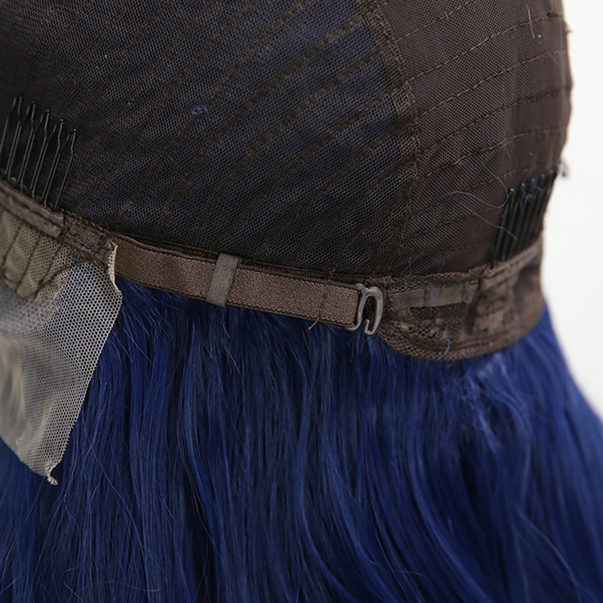 SMILCO/26Inch Dark Blue Long Curly T-Part Lace Front Synthetic Wig/SM9119