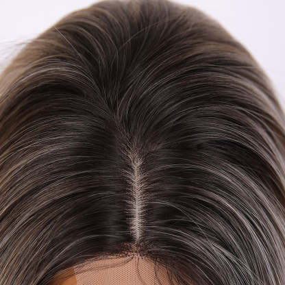 SMILCO/22Inch Small Lace Ombre And Highlight Brown WithBlonde Synthetic Wig/SM1686