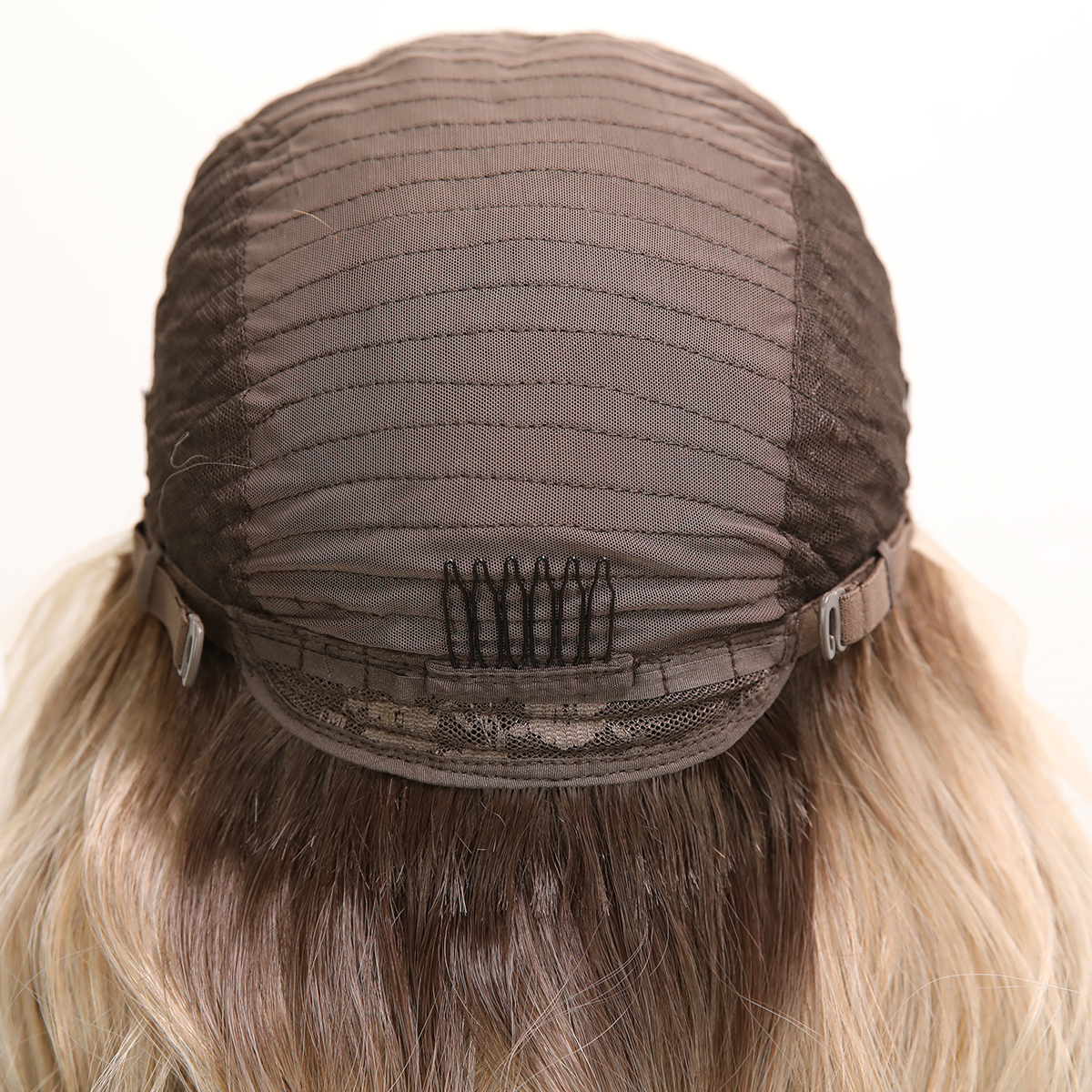 SMILCO/26Inch Ombre Brown Ash Blonde Luxe 13*6 Lace Front Long Curly Synthetic Wig/SM9703