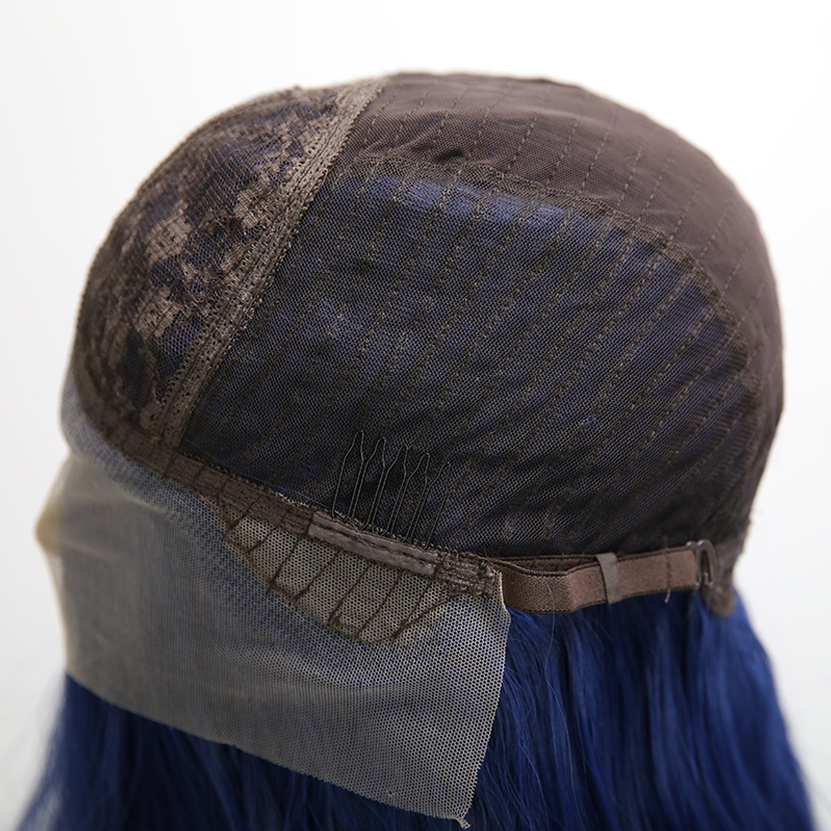 SMILCO/26Inch Dark Blue Long Curly T-Part Lace Front Synthetic Wig/SM9119