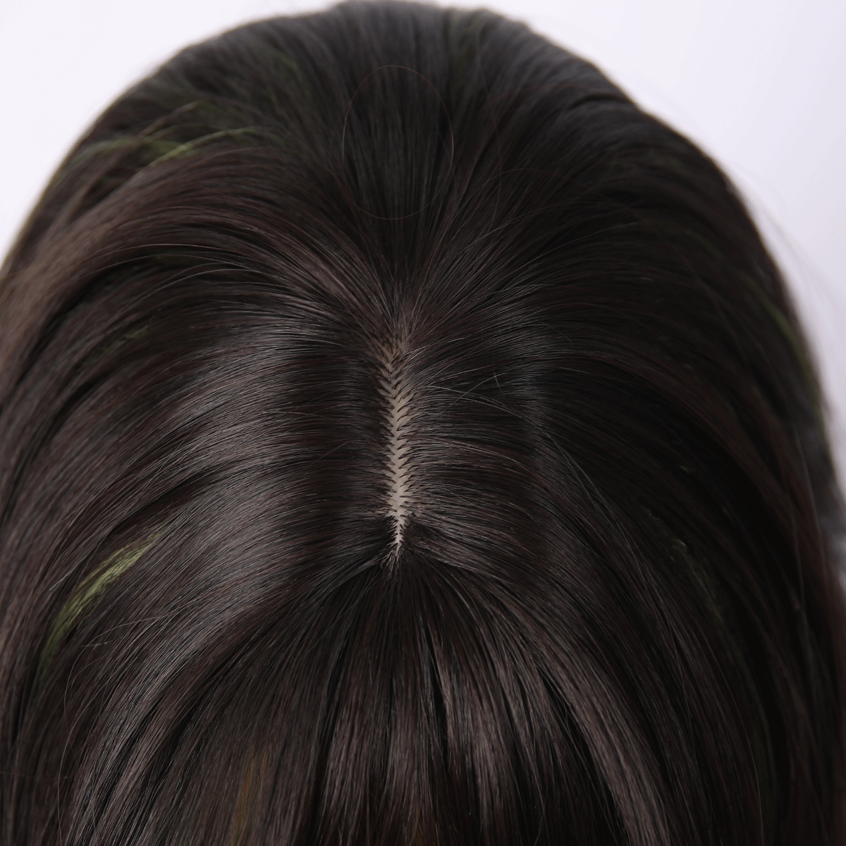 SMILCO/24Inch Highlight Brown With Green Long Curly With Bangs Synthetic Wig/SM406