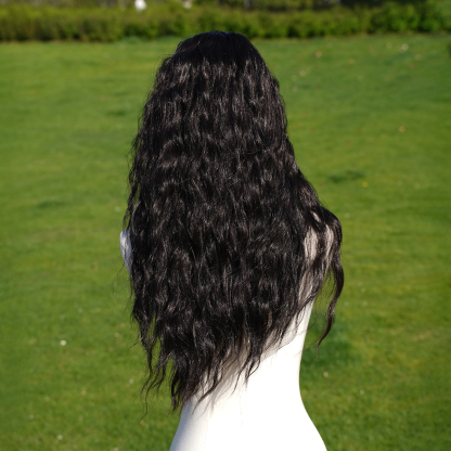 SMILCO/26Inch Dark Brown T-Part Lace Front Long Water Wave Synthetic Wig/SM9159