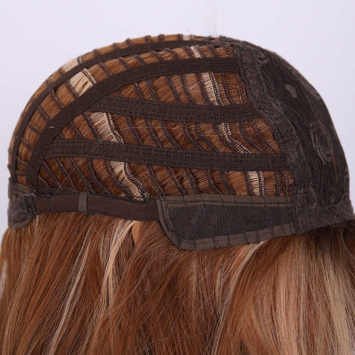 SMILCO/26Inch Highlight Brown With  Blonde Long Curly With Bangs Synthetic Wig/SM412