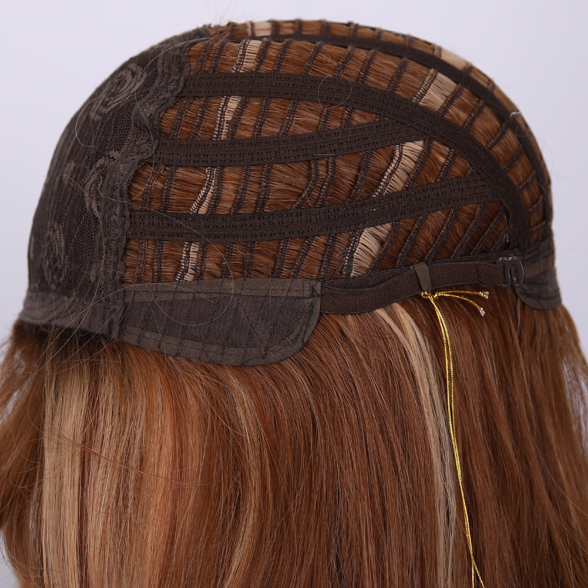 SMILCO/26Inch Highlight Brown With  Blonde Long Curly With Bangs Synthetic Wig/SM412