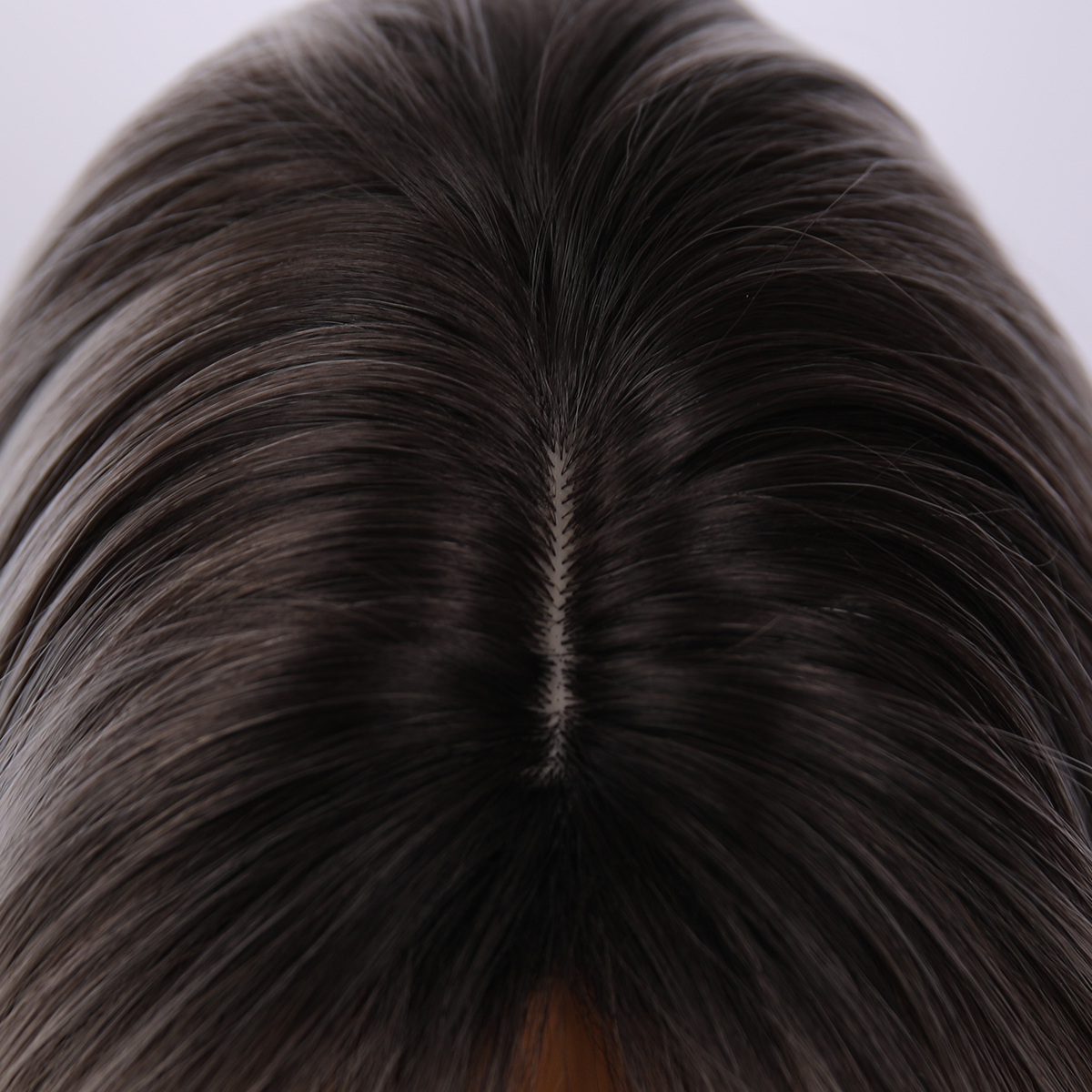 SMILCO/22 Inch Ombre Brown Ash Platinum Long Curly With Bangs Synthetic Wig/SM411