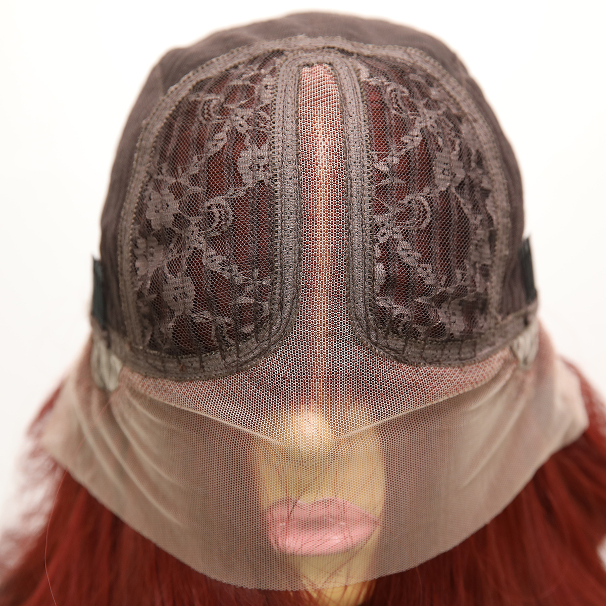 SMILCO/28Inch Claret T-Part Lace Front Long Curly Synthetic Wig/SM9139