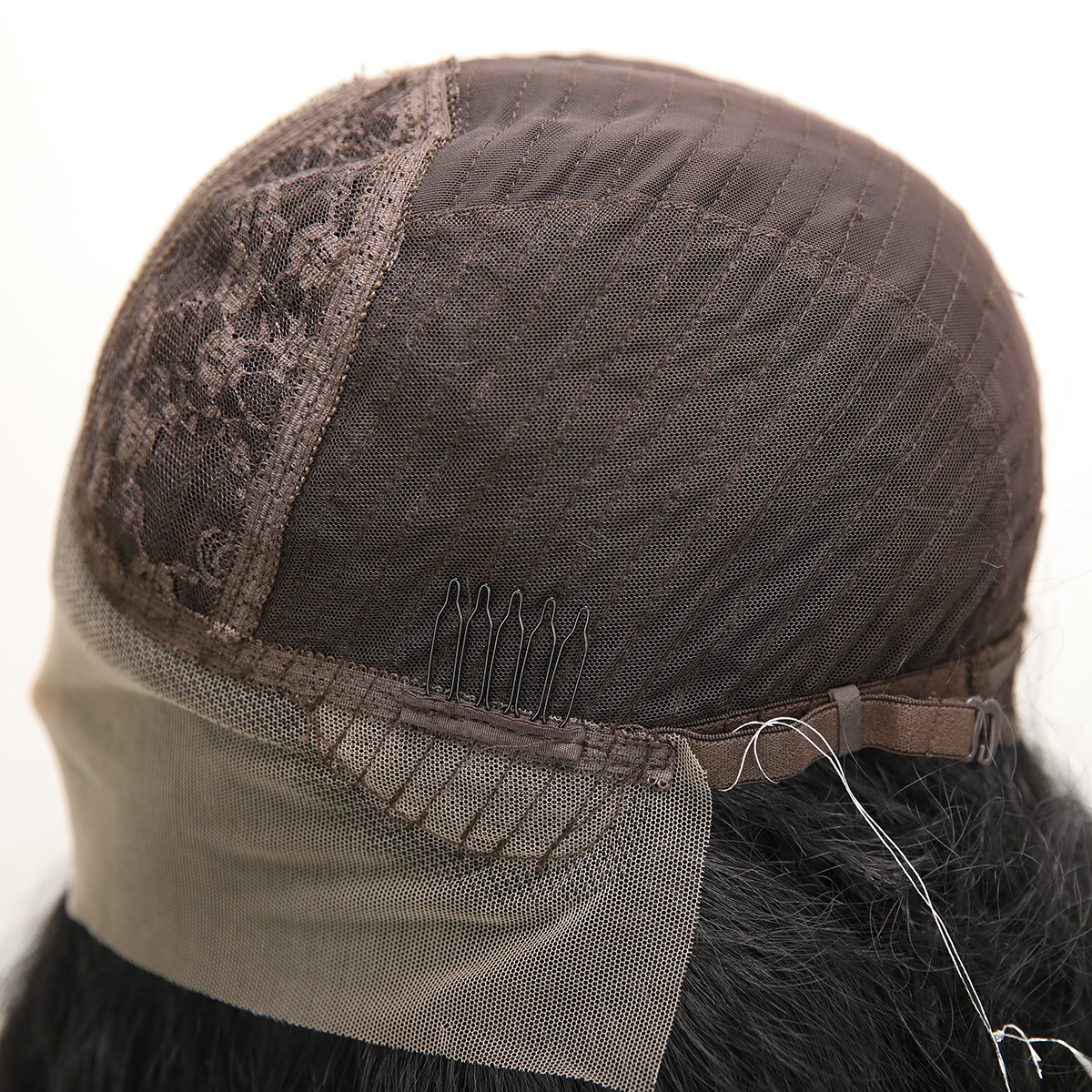 SMILCO/20Inch Dark Brown T-Part Lace Front Medium Wool Curls Synthetic Wig/SM9172