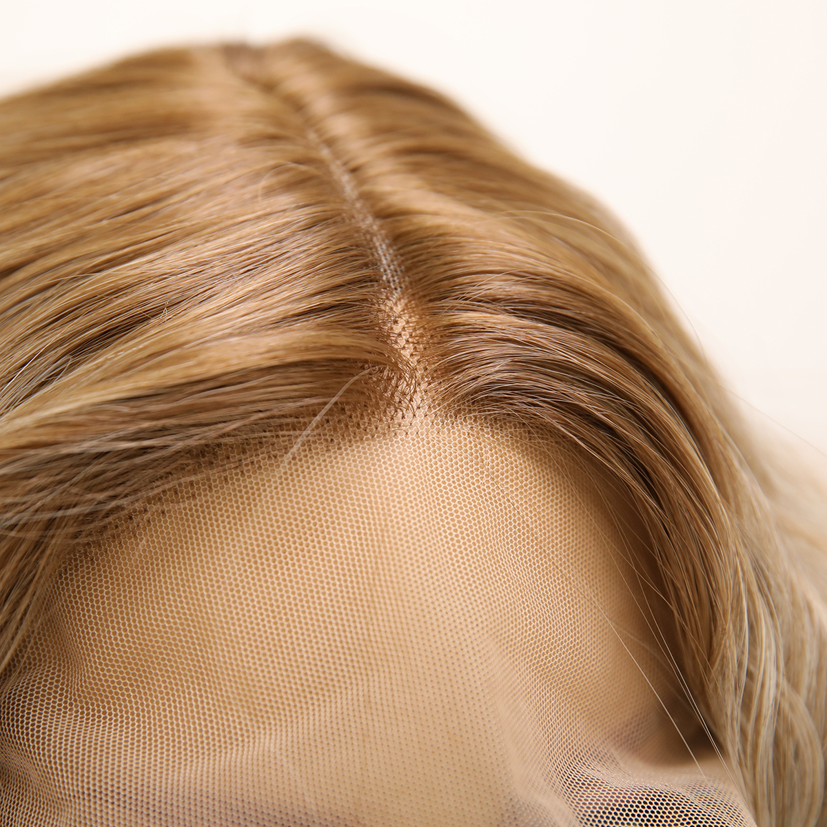 SMILCO/14Inch Ombre Brown Ash Blonde T-Part Lace Front Short Water Wave Synthetic Wig/SM9171