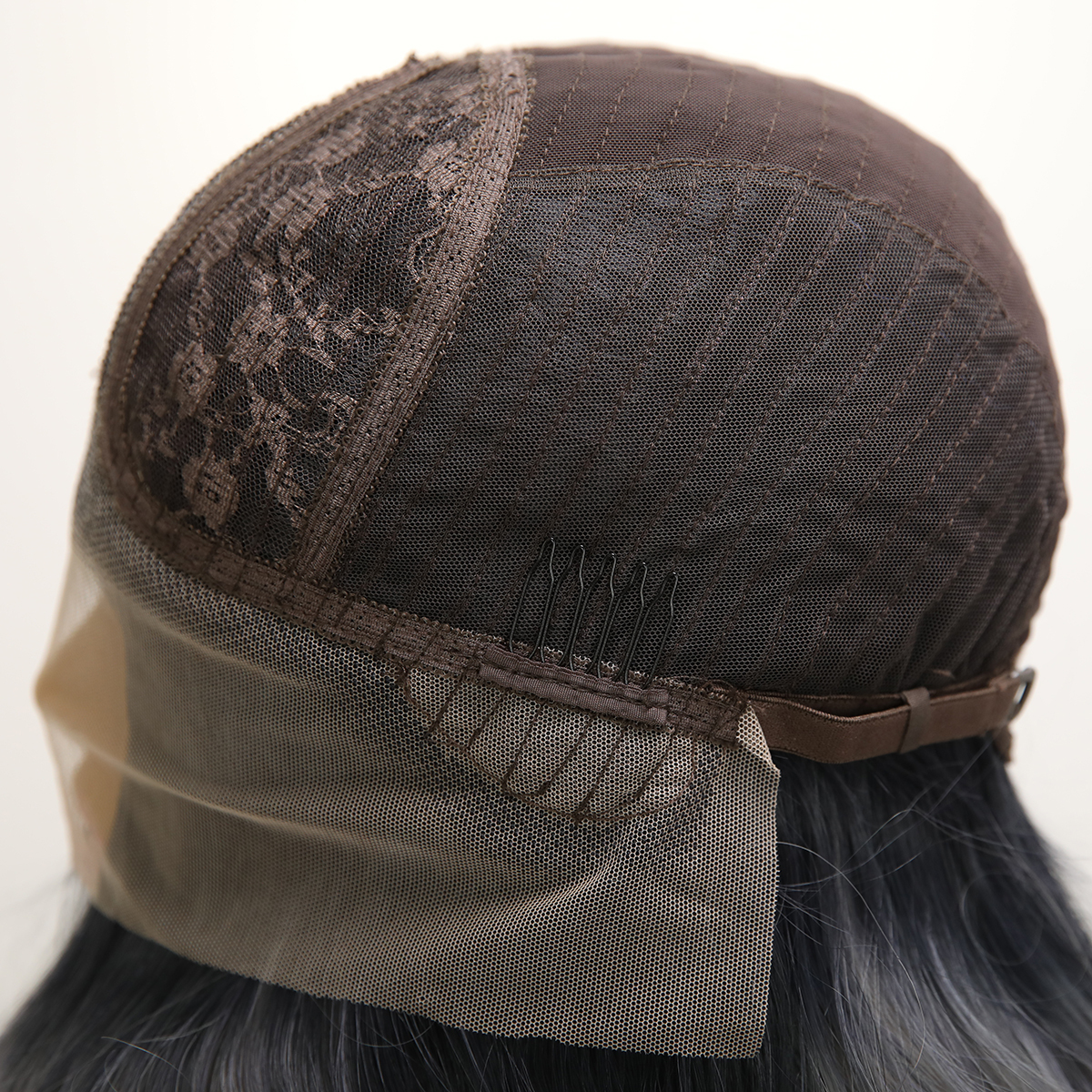 SMILCO/22Inch Ombre Dark-Light Grey T-Part Lace Front Long Curly Synthetic Wig/SM9168