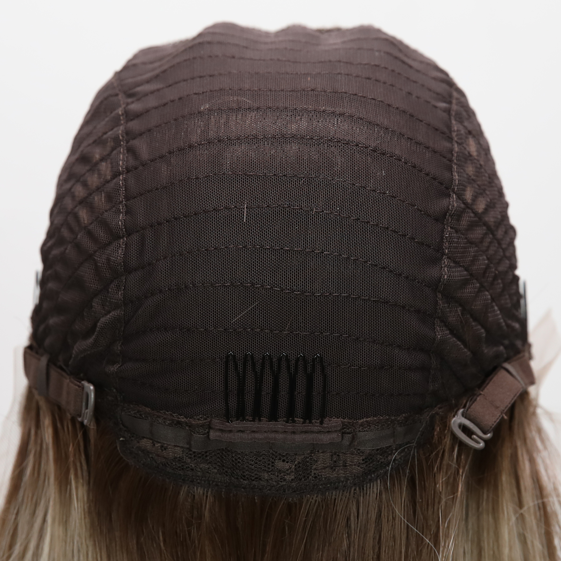 SMILCO/32Inch Ombre Brown Ash Blonde Long Straight Lace Front Synthetic Wig/SM9227/SM9227B