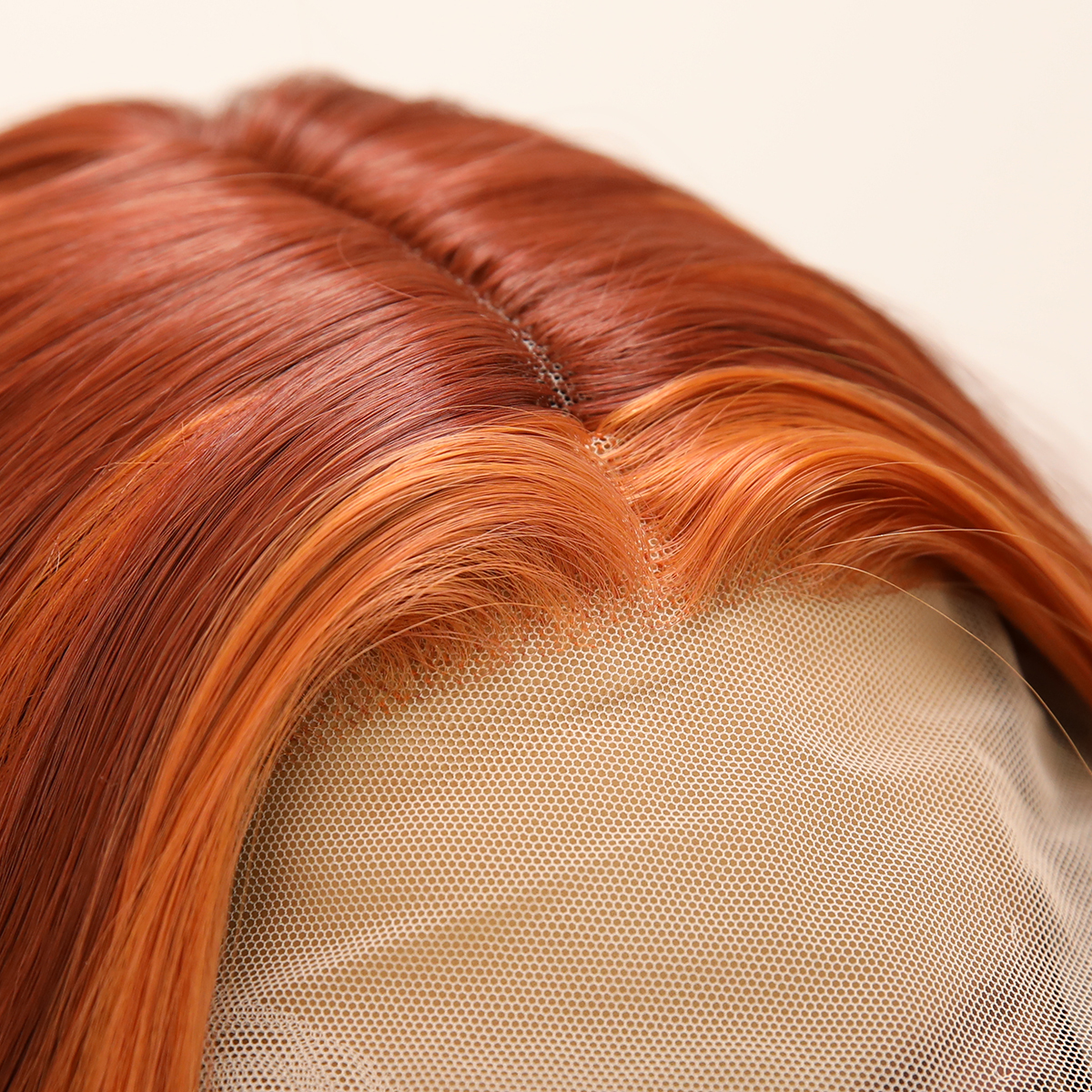 SMILCO/30Inch Highlight Ginger With Orange Long Wave Synthetic Wig/SM9030