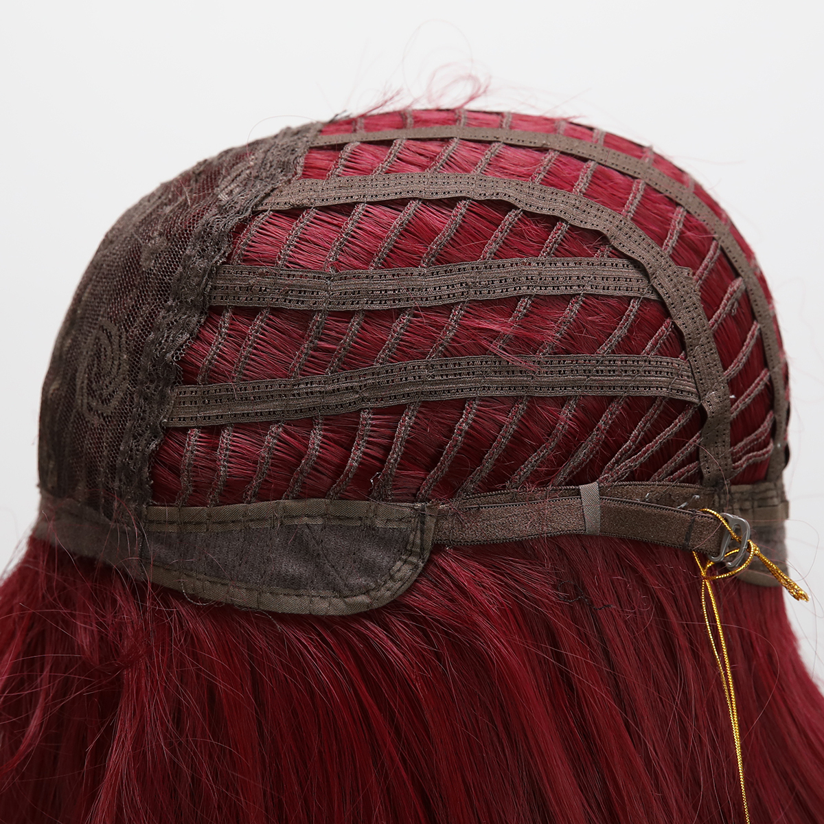 SMILCO/26Inch Burgundy Long Curly With Bangs Synthetic Wig/SM023