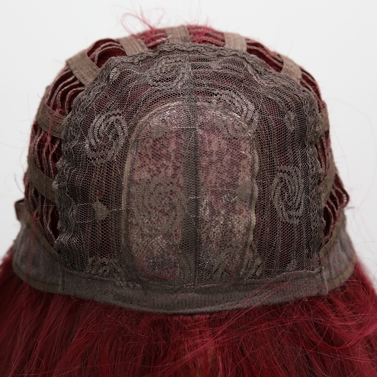 SMILCO/26Inch Burgundy Long Curly With Bangs Synthetic Wig/SM023