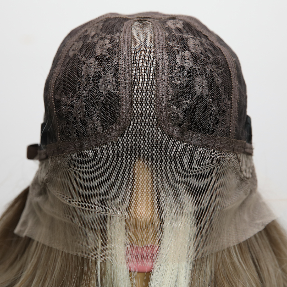 SMILCO/26Inch Ombre&Highlight Blonde With Brown T-Part Lace Front Long Curly Synthetic Wig/SM9229