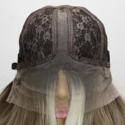 SMILCO/26Inch Ombre&Highlight Blonde With Brown T-Part Lace Front Long Curly Synthetic Wig/SM9229