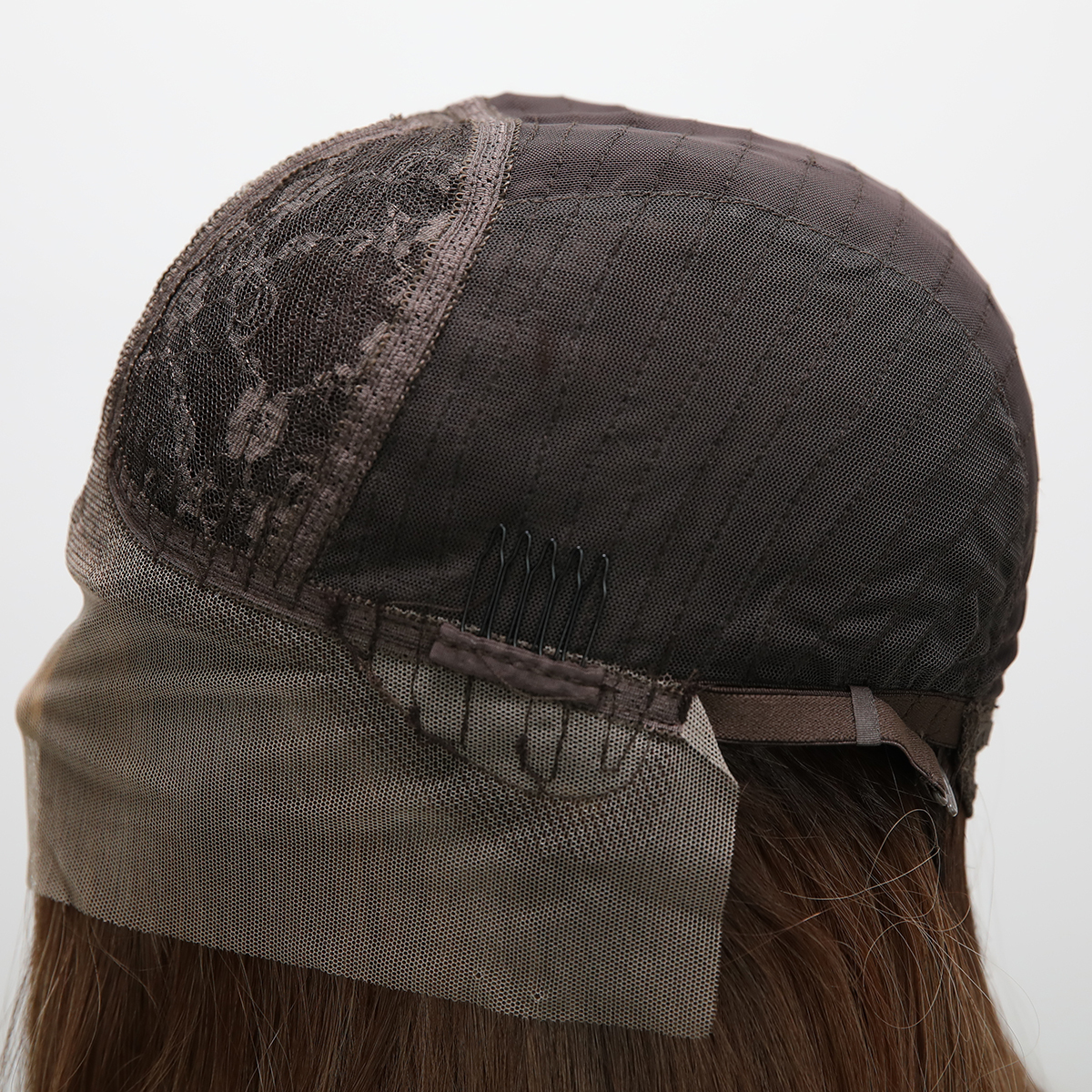 SMILCO/26Inch Ombre Brown Ash Blonde T-Part Lace Front Long Curly Straight Synthetic Wig/SM9218