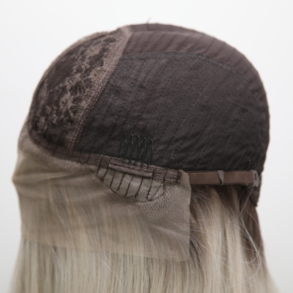 SMILCO/24Inch Ombre Brown Ash Blonde With Black Tail Lace Front Long Straight Wig/SM9217/SM9217B