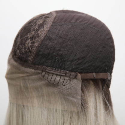 SMILCO/24Inch Ombre Brown Ash Blonde With Black Tail Lace Front Long Straight Wig/SM9217/SM9217B