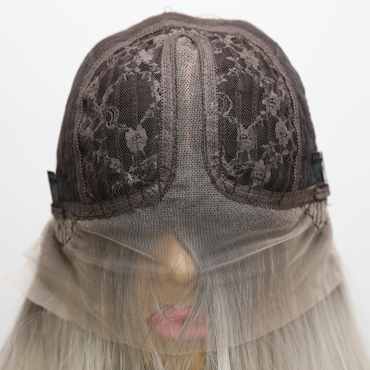 SMILCO/24Inch Ombre Brown Ash Blonde With Black Tail Lace Front Long Straight Wig/SM9217/SM9217B