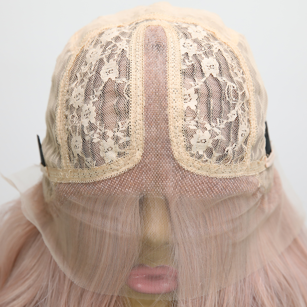 SMILCO/28Inch Pink T-Part Lace Front Long Curly Synthetic Wig/SM9127