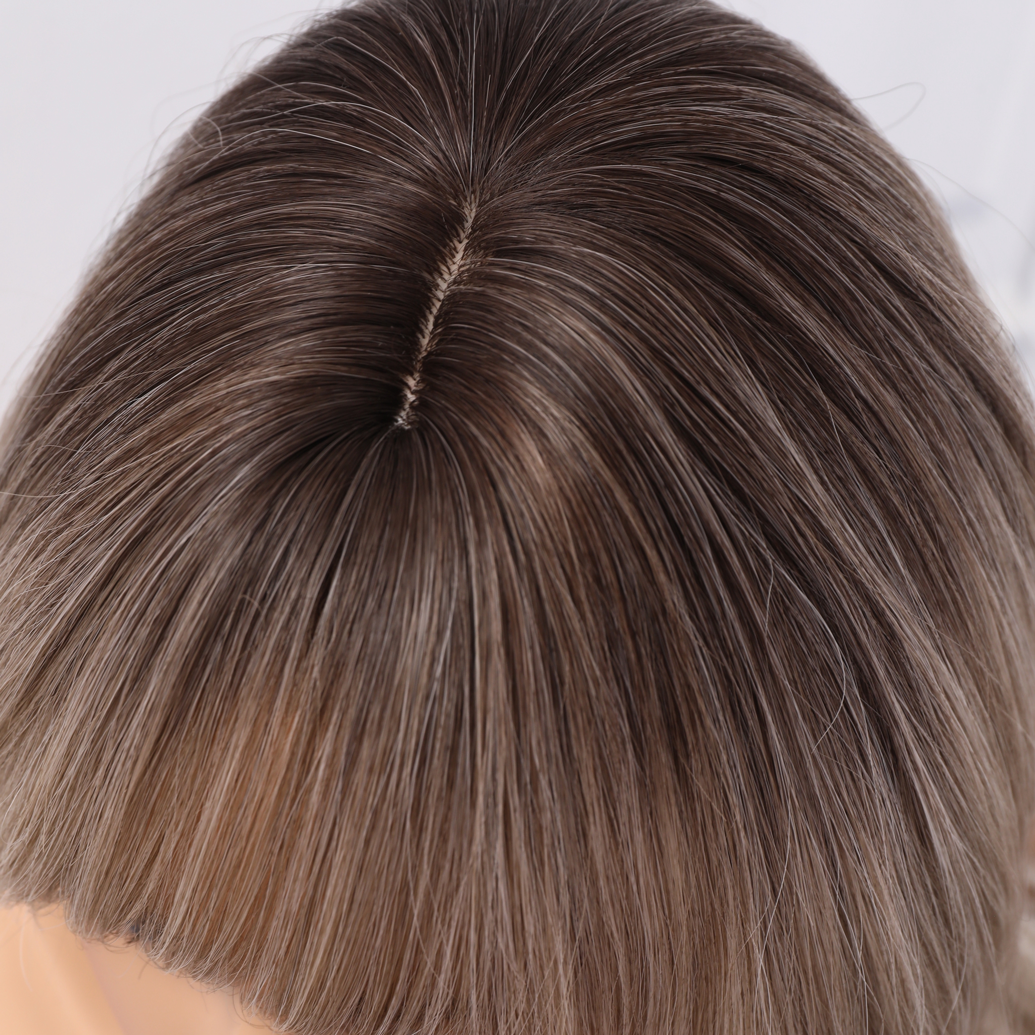 SMILCO/24Inch Ombre Brown Ash Blonde Long Curly Synthetic Wig/SM049