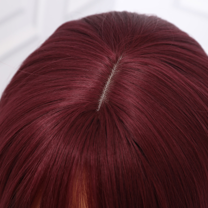 SMILCO/12Inch Brilliant Red Short Bob Straight With Bangs Synthetic Wig/H99