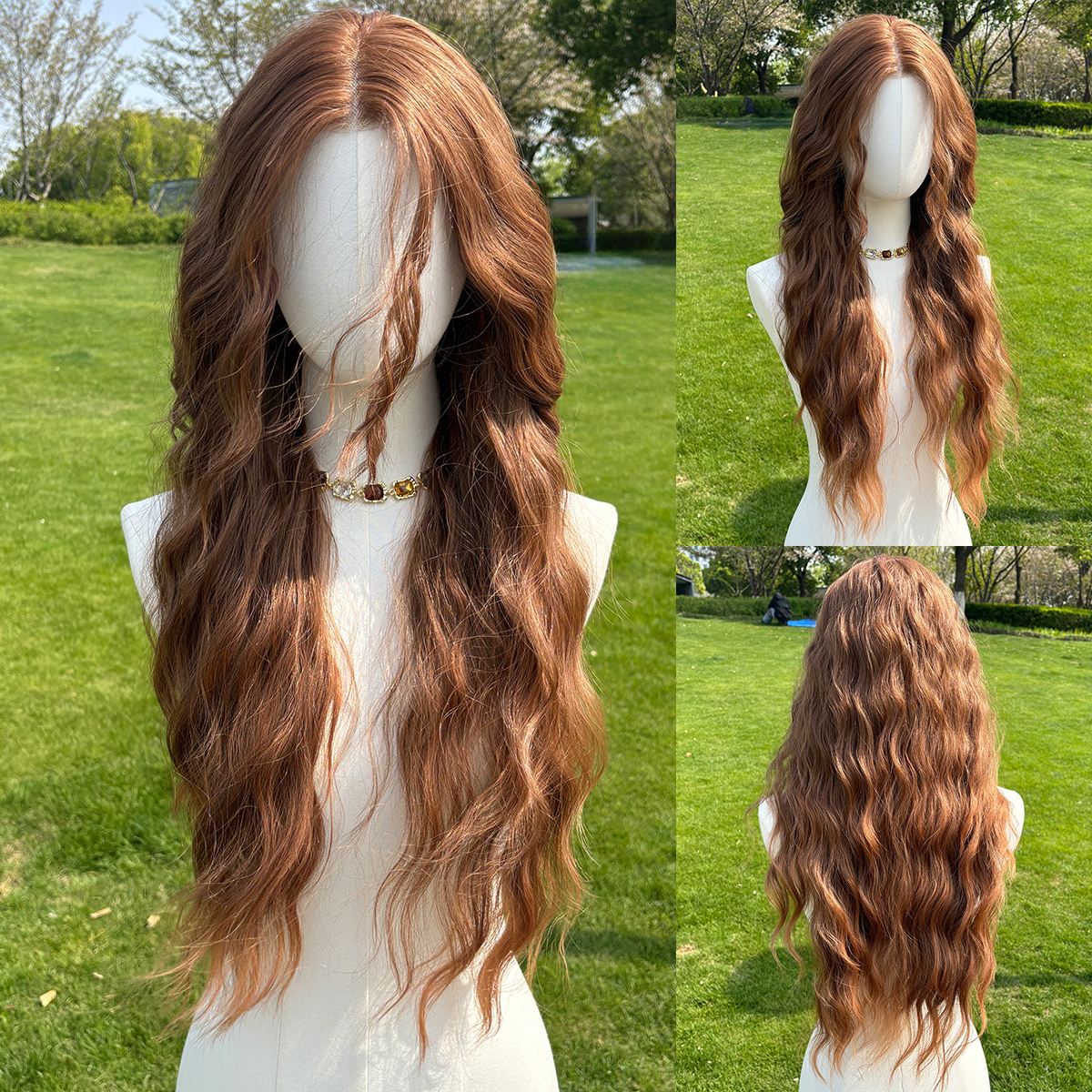 SMILCO/30Inch Luxe 13*6 Lace Front Pre Cut Long Water Wave Synthetic W