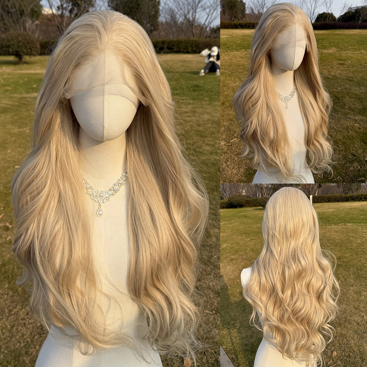 SMILCO/32Inch Blonde  Long Curly Synthetic Wig/SM9216/SM9216B